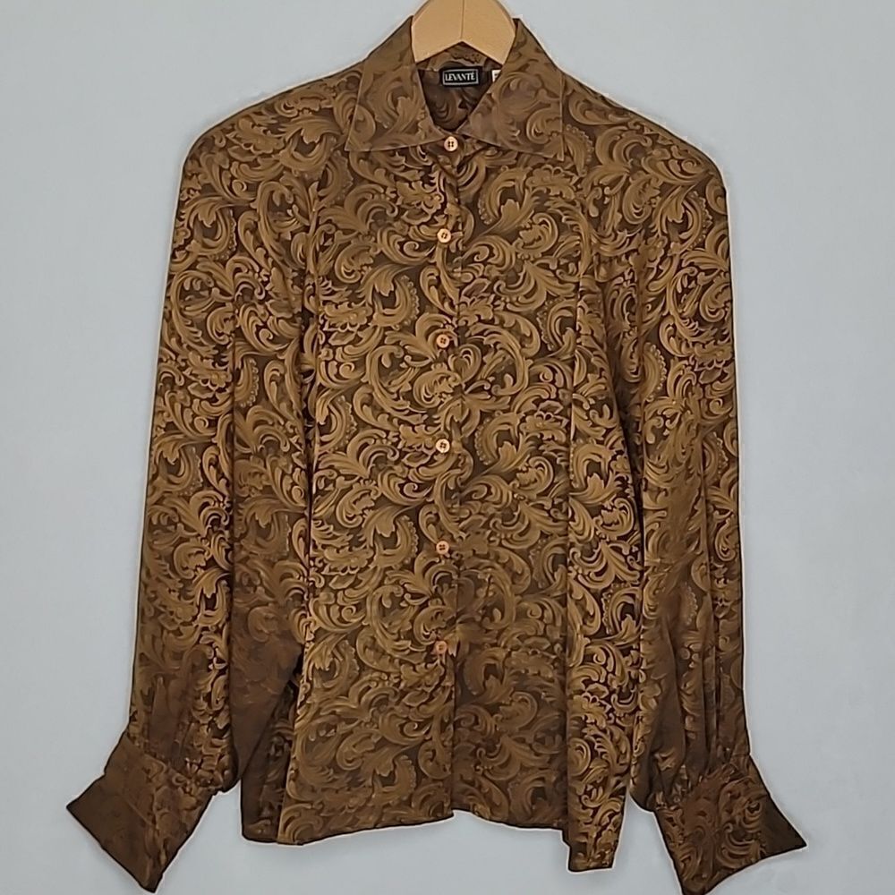 Vintage Levante Silk Shirt Size 10